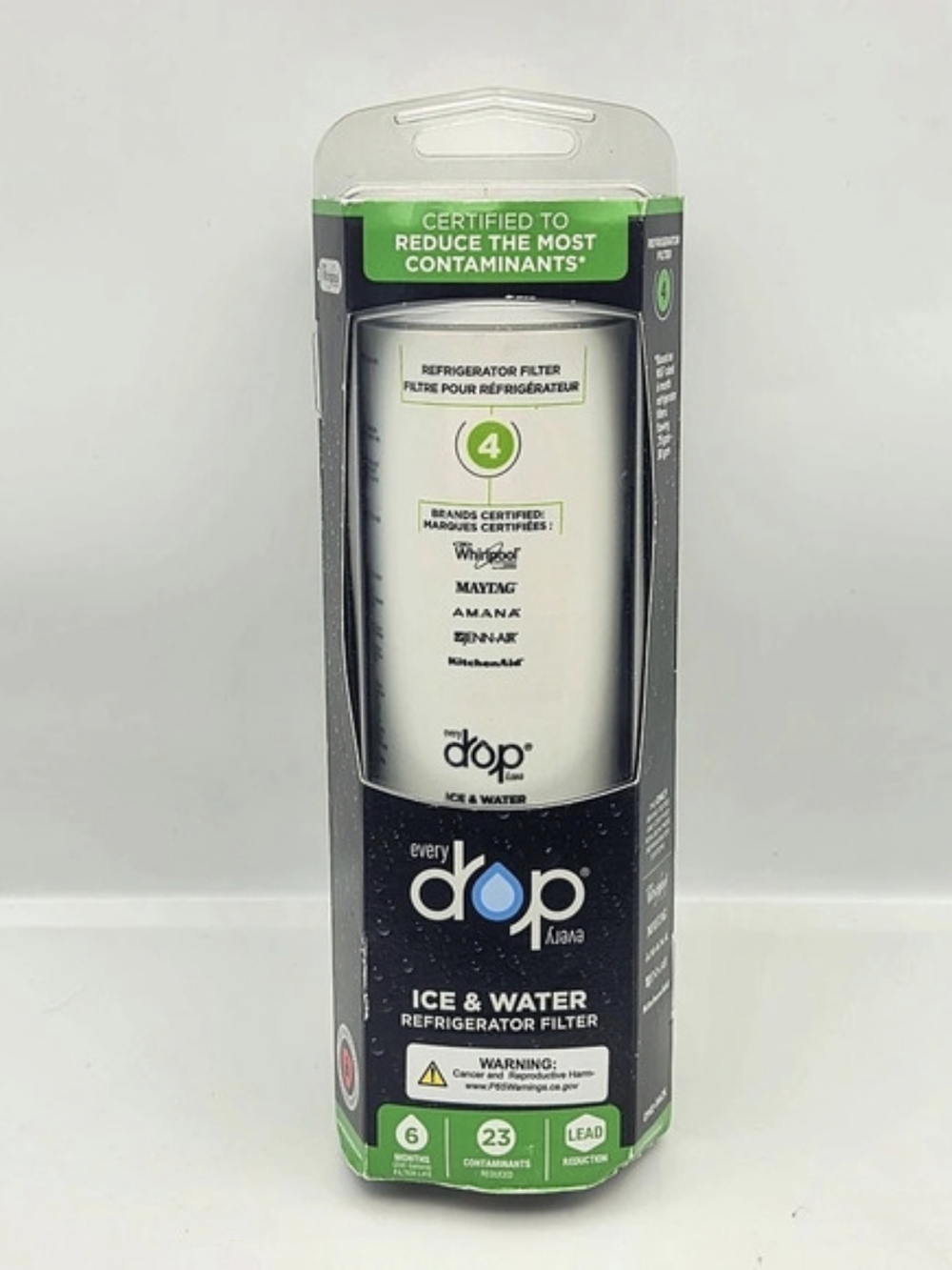 EveryDrop Ice & Water Refrigerator Filter 4 EDR4RXD1 Whirlpool Maytag KitchenAid